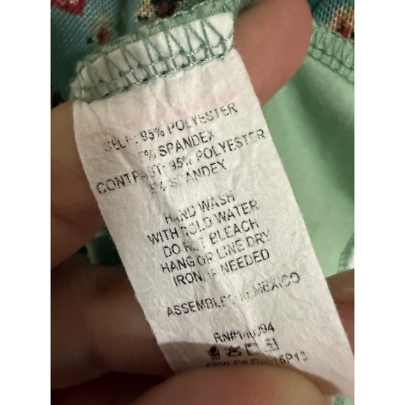 See You Monday Green Floral Y2K Style Short Sleeve Babydoll Dress Size Small - Picture 6 of 6